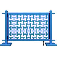SelectSpace 56" x 10" x 34" Sky Blue Square Weave Pattern Gate with Straight Stands