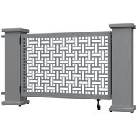 SelectSpace 62" x 10" x 34" Stock Gray Square Weave Pattern Gate with Straight and Corner Planter Stands