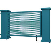 SelectSpace 62" x 10" x 34" Teal Circle Pattern Gate with Straight and Corner Planter Stands