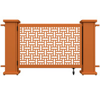 SelectSpace 62" x 10" x 34" Burnt Orange Square Weave Pattern Gate with Straight Planter Stands