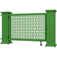 SelectSpace 62" x 10" x 34" Green Square Weave Pattern Gate with Straight and Corner Planter Stands