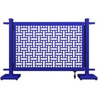 SelectSpace 56" x 10" x 34" Royal Blue Square Weave Pattern Gate with Straight Stands