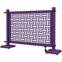 SelectSpace 56" x 10" x 34" Purple Square Weave Pattern Gate with Straight and Corner Stands