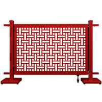 SelectSpace 56" x 10" x 34" Red Square Weave Pattern Gate with Straight Stands