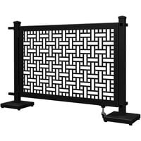 SelectSpace 56" x 10" x 34" Stock Black Square Weave Pattern Gate with Straight and Corner Stands
