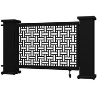 SelectSpace 62" x 10" x 34" Stock Black Square Weave Pattern Gate with Straight and Corner Planter Stands
