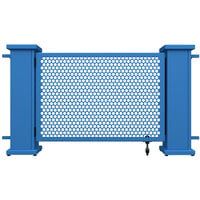 SelectSpace 62" x 10" x 34" Sky Blue Circle Pattern Gate with Straight Planter Stands