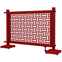 SelectSpace 56" x 10" x 34" Red Square Weave Pattern Gate with Straight and Corner Stands