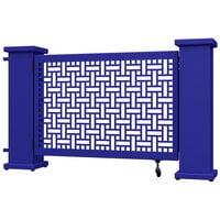 SelectSpace 62" x 10" x 34" Royal Blue Square Weave Pattern Gate with Straight and Corner Planter Stands