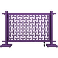 SelectSpace 56" x 10" x 34" Purple Square Weave Pattern Gate with Straight Stands