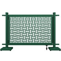 SelectSpace 56" x 10" x 34" Forest Green Square Weave Pattern Gate with Straight Stands