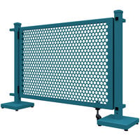 SelectSpace 56" x 10" x 34" Teal Circle Pattern Gate with Straight and Corner Stands