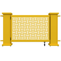 SelectSpace 62" x 10" x 34" Bright Yellow Square Weave Pattern Gate with Straight Planter Stands
