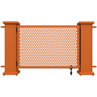 SelectSpace 62" x 10" x 34" Burnt Orange Circle Pattern Gate with Straight Planter Stands