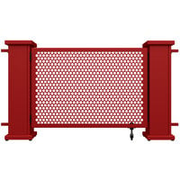 SelectSpace 62" x 10" x 34" Red Circle Pattern Gate with Straight Planter Stands