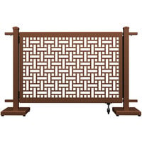 SelectSpace 56" x 10" x 34" Brown Square Weave Pattern Gate with Straight Stands