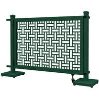 SelectSpace 56" x 10" x 34" Forest Green Square Weave Pattern Gate with Straight and Corner Stands