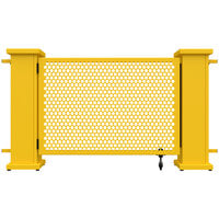 SelectSpace 62" x 10" x 34" Bright Yellow Circle Pattern Gate with Straight Planter Stands