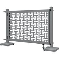SelectSpace 56" x 10" x 34" Stock Gray Square Weave Pattern Gate with Straight and Corner Stands