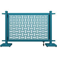 SelectSpace 56" x 10" x 34" Teal Square Weave Pattern Gate with Straight Stands