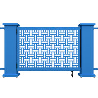 SelectSpace 62" x 10" x 34" Sky Blue Square Weave Pattern Gate with Straight Planter Stands
