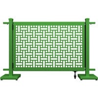 SelectSpace 56" x 10" x 34" Green Square Weave Pattern Gate with Straight Stands