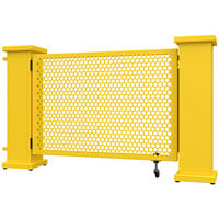 SelectSpace 62" x 10" x 34" Bright Yellow Circle Pattern Gate with Straight and Corner Planter Stands