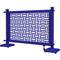 SelectSpace 56" x 10" x 34" Royal Blue Square Weave Pattern Gate with Straight and Corner Stands