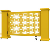 SelectSpace 62" x 10" x 34" Bright Yellow Square Weave Pattern Gate with Straight and Corner Planter Stands