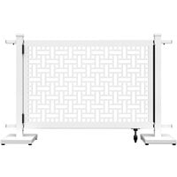 SelectSpace 56" x 10" x 34" White Square Weave Pattern Gate with Straight Stands