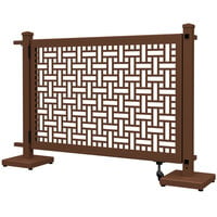 SelectSpace 56" x 10" x 34" Brown Square Weave Pattern Gate with Straight and Corner Stands