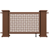 SelectSpace 62" x 10" x 34" Brown Square Weave Pattern Gate with Straight Planter Stands