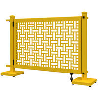 SelectSpace 56" x 10" x 34" Bright Yellow Square Weave Pattern Gate with Straight and Corner Stands