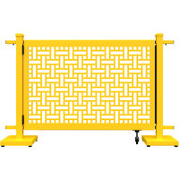 SelectSpace 56" x 10" x 34" Bright Yellow Square Weave Pattern Gate with Straight Stands