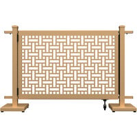 SelectSpace 56" x 10" x 34" Sand Square Weave Pattern Gate with Straight Stands