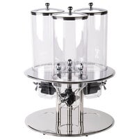 Tablecraft 693 Stainless Steel 9 Liter Triple Canister Cereal Dispenser