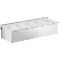 Choice 5-Compartment Satin Finish Stainless Steel Condiment Bar