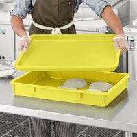 Baker's Mark 26 inch x 18 inch Yellow Heavy-Duty Polypropylene Dough Proofing Box Lid