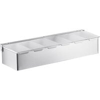 Choice 6-Compartment Satin Finish Stainless Steel Condiment Bar
