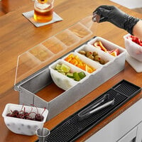 Choice 6-Compartment Satin Finish Stainless Steel Condiment Bar