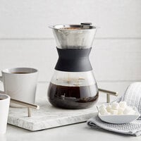 Acopa 3-Cup Glass Pour Over Coffee Maker with Silicone Collar
