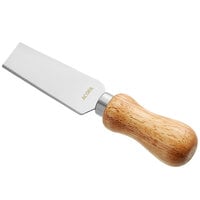 Acopa 5 1/2 inch Stainless Steel Narrow Flat Cheese Knife with Wood Handle