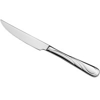 Acopa Swirl 8 7/8 inch 18/8 Stainless Steel Extra Heavy Weight Steak Knife - 12/Pack
