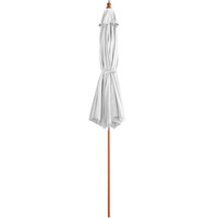Lancaster Table & Seating 6' White Pulley Lift Umbrella with 1 1/2 inch Hardwood Pole