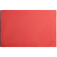 Choice 18 inch x 12 inch x 1/2 inch Red Polyethylene Cutting Board