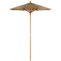 Lancaster Table & Seating 6' Champagne Pulley Lift Umbrella with 1 1/2 inch Hardwood Pole