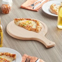 Choice 10 inch Round Wooden Serving Board with 4 1/2 inch Handle