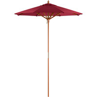 Lancaster Table & Seating 6' Strawberry Pulley Lift Wood Umbrella