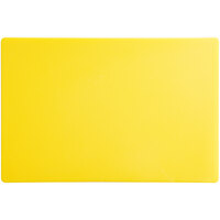 Choice 18 inch x 12 inch x 1/2 inch Yellow Polyethylene Cutting Board