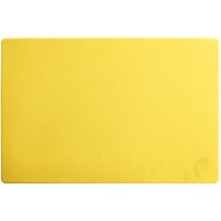 Choice 18 inch x 12 inch x 1/2 inch Yellow Polyethylene Cutting Board